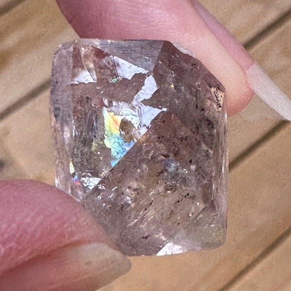 Hand Crafted Other - Herkimer diamond double terminated, rainbow inclusions, storykeeper crystal